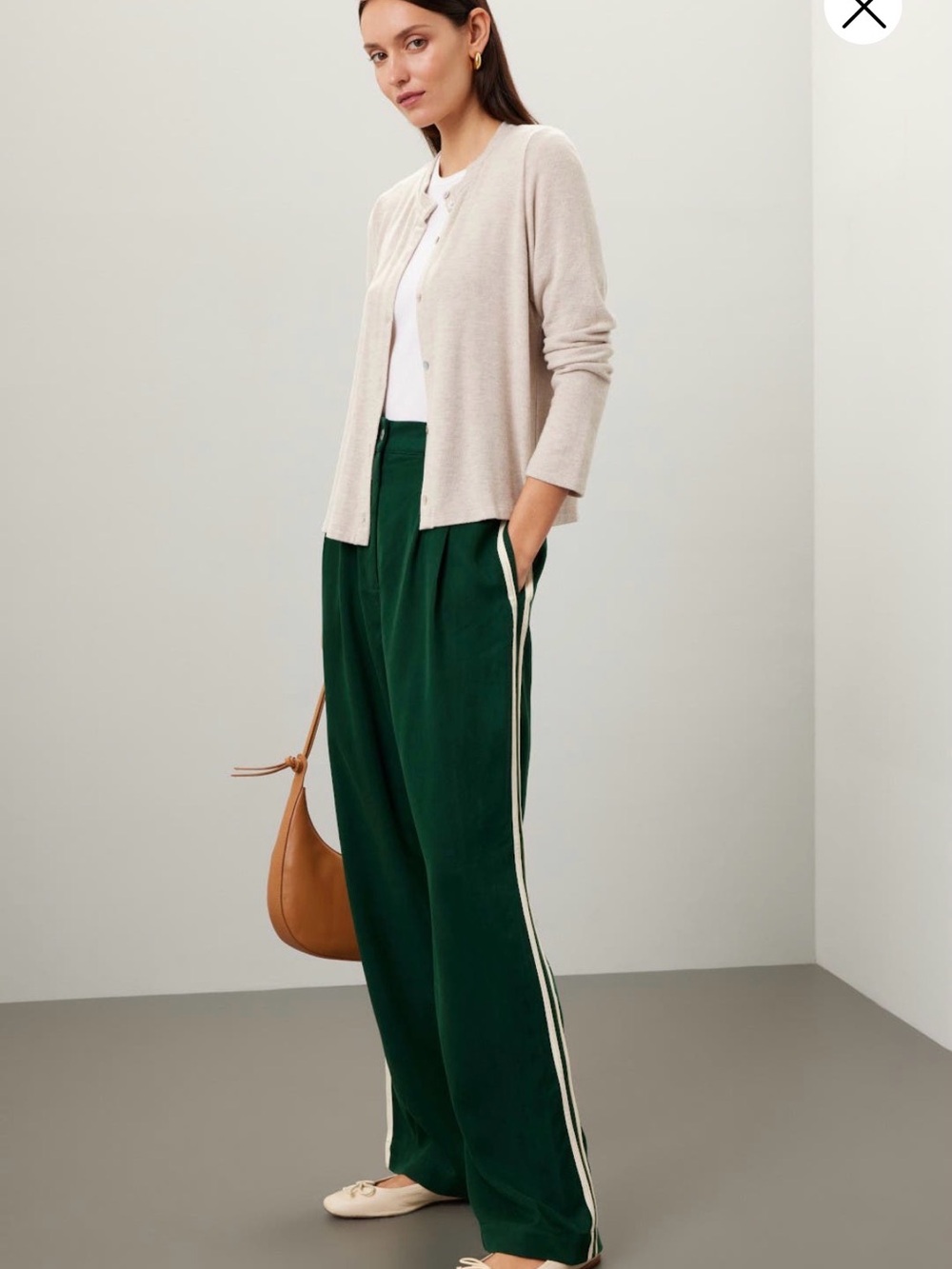 DONNI. Emerald Green Elastic Waist Trousers - Picture 7 of 7